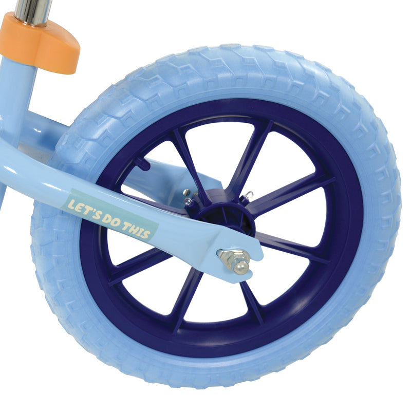 Bluey Bicicleta de Equilíbrio de 12 polegadas com rodas de LED – Estrutura de aço, pneus à prova de furos e altura do assento ajustável