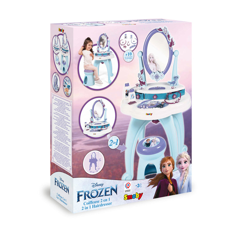 Disney Conjunto de Penteadeira Infantil Frozen 2 em 1 com Banqueta e Mais de 10 Acessórios