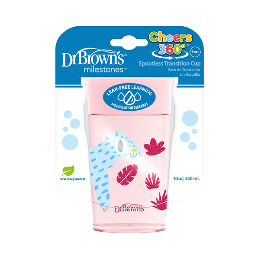 Dr Brown's Smooth Wall Cheers 360™ Cup Rosa Sip-and-See silicone transparente 300ml