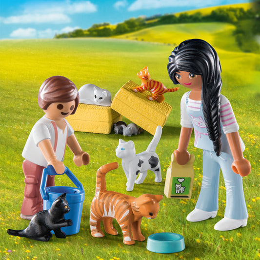 Playmobil Familia de gatos campestres