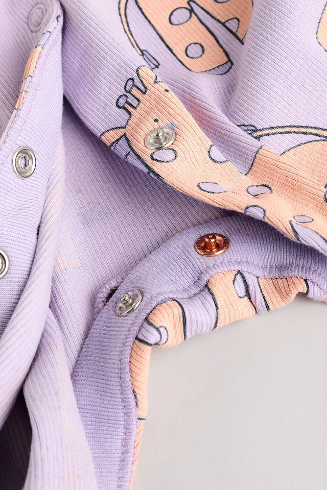 |BabyGirl| Lilás Roxo Bebê Brilhante Sem Pés Pijamas Pacote Com 3 (0 meses-3 anos)