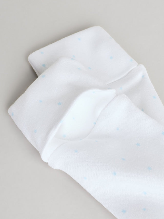 |BabyGirl| Macacão De Dormir Azul/Branco Bordado Para Bebê 100% Algodão, Pacote Com 3 Peças (0-2 anos)