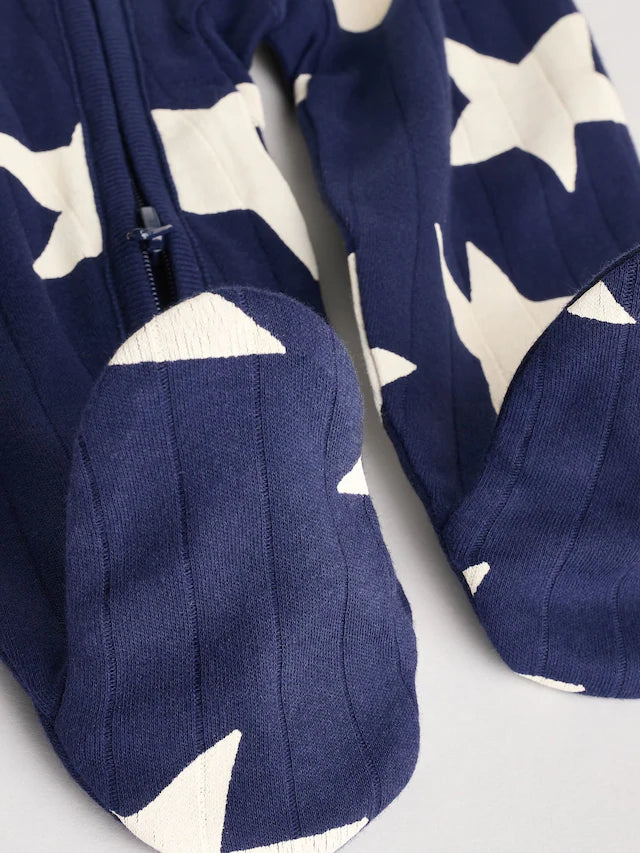 |BabyBoy| Navy Star 100% Algodão Pijamas Pacote Com 3 (0 meses-2 anos)