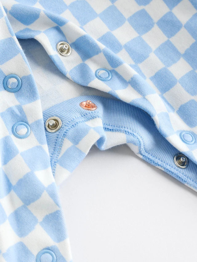 |BabyBoy| Conjunto De 4 Macacões Azuis 100% Algodão Star Baby Footless (0 meses a 3 anos)