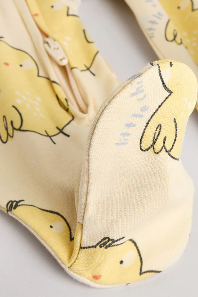 |BabyGirl| Macacão De Dormir Amarelo Para Bebê Primavera Com Zíper Bidirecional 100% algodão, pacote com 3 (0 meses a 2 anos)