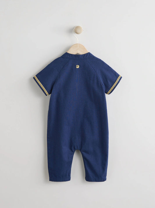 |BabyBoy| Macacão Infantil Azul-Marinho Para Ocasiões Especiais (0 meses a 2 anos)
