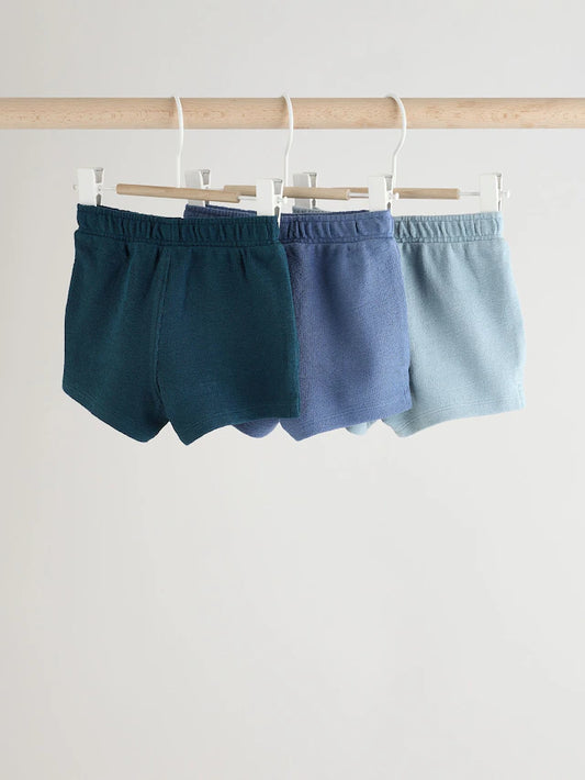|BabyBoy| Shorts De Bebê 100% algodão azul, pacote com 3