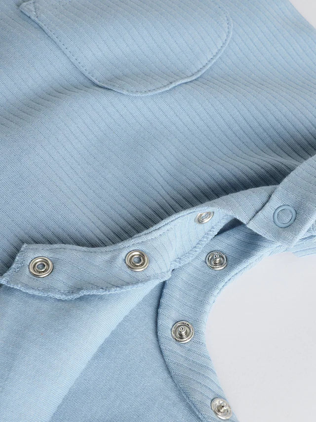 |BabyBoy| Macacão azul para bebê, 100% algodão, pacote com 4 peças