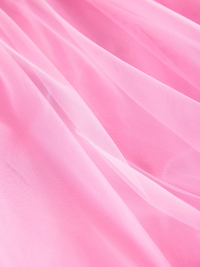 |Girl| Vestido De Malha Com Laço Sem Mangas Rosa (3 meses a 7 anos)