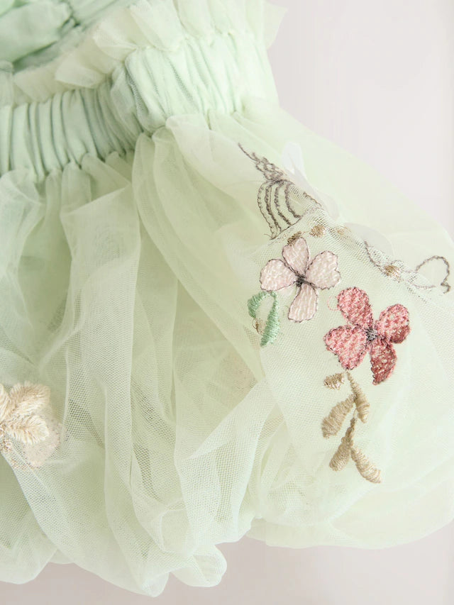 |Girl| Vestido De Malha Borboleta Verde Suave (3 meses a 8 anos)