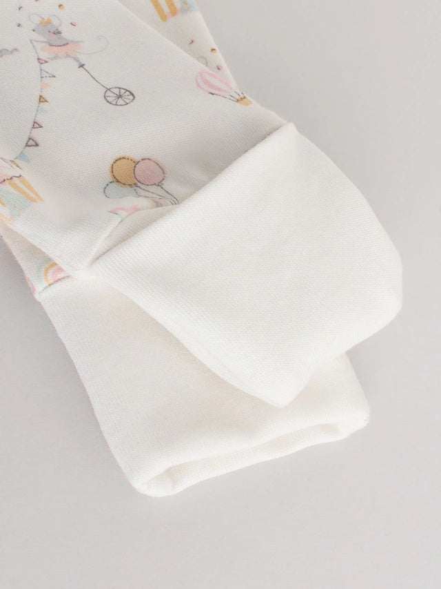 |BabyGirl| Macacão De Dormir Rosa Com Estampa De Circo Para Bebês (0 meses a 3 anos)