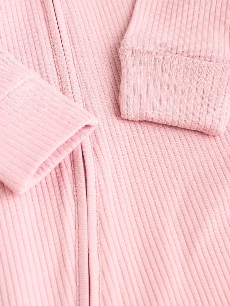 |BabyGirl| Pacote Com 5 Macacões Rosa e 3 Macacões Com Zíper Bidirecional Para Bebês (0 a 2 anos)