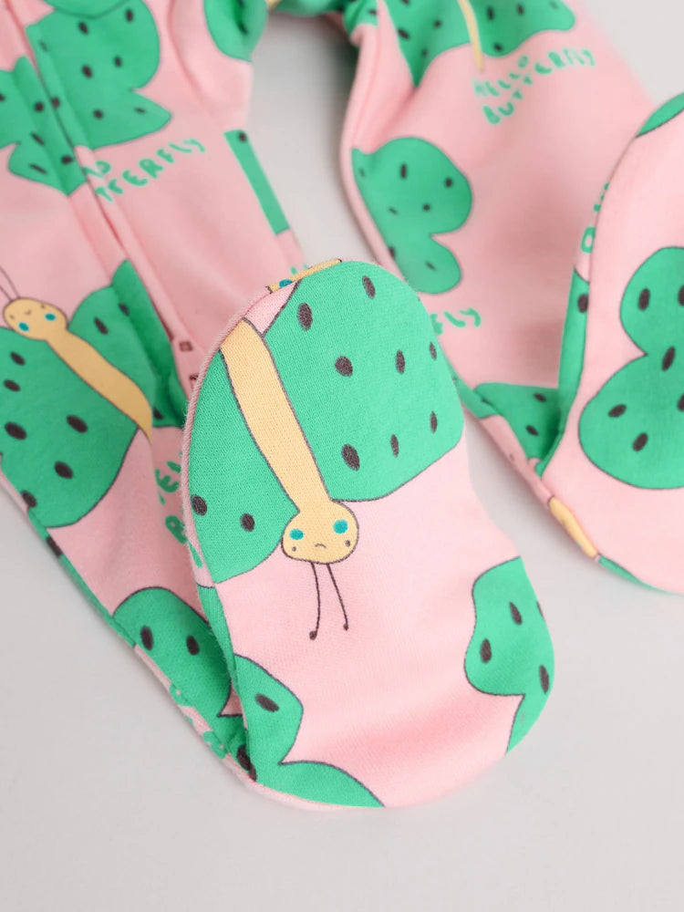 |BabyGirl| Pacote Com 3 Macacões De Dormir Brilhantes Para Bebês Com Zíper Bidirecional