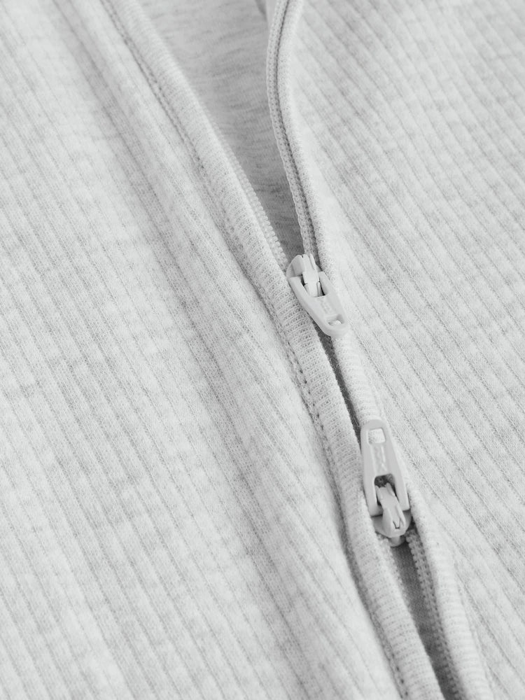 |BabyGirl| Macacão Sem Pés com Zíper Bidirecional Neutro Para Bebês, Pacote com 5 (0-2 anos)