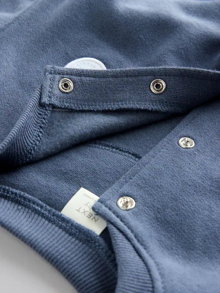 |BabyBoy| Conjunto De 3 Peças De Jaqueta, Body e Leggings Listrados Azuis Para Bebê (0 meses a 2 anos)