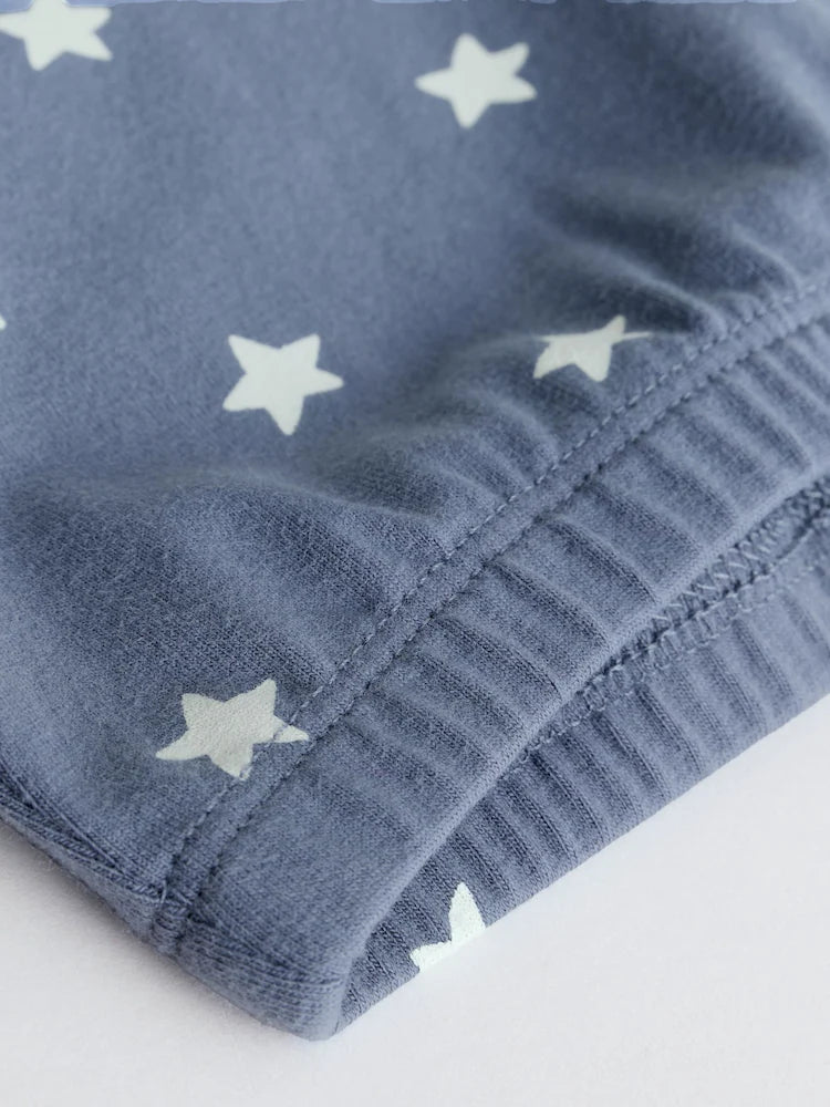 |BabyBoy| Conjunto De 6 Peças De Blusas e Leggings Azuis Hello World Para Bebês (0 meses a 3 anos)