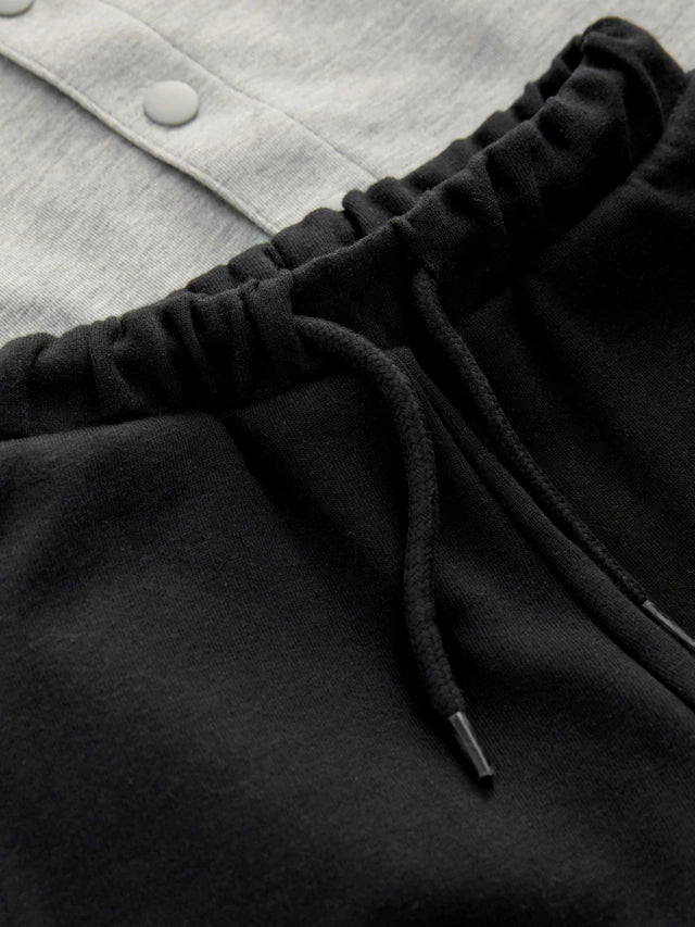 |Girl| Conjunto De 3 Peças De Camiseta Cinza e Calça Jogger (3 meses a 7 anos)