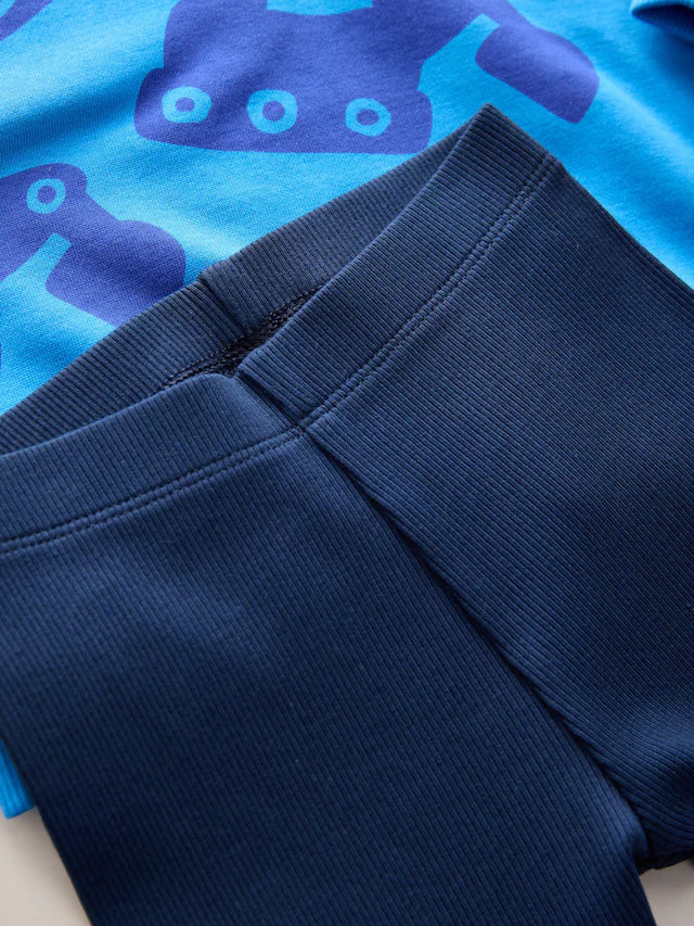 |Boy| Conjunto De Moletom e Leggings Blue Digger (3 meses a 7 anos)