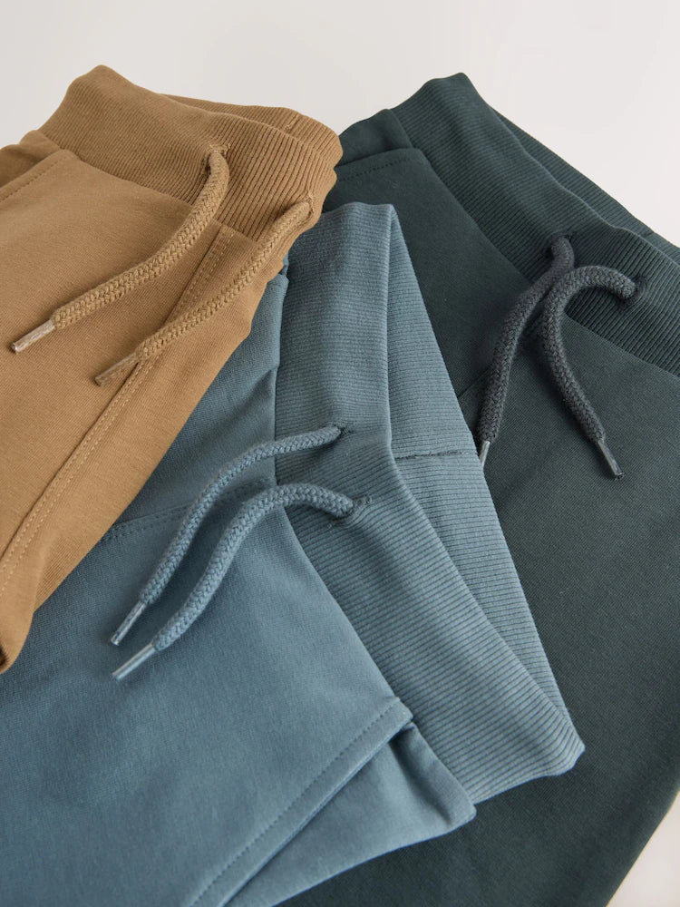 |Boy| Calça De Moletom Super Skinny Azul/Marrom/Cinza Carvão, Pacote com 3 (3 meses a 7 anos)