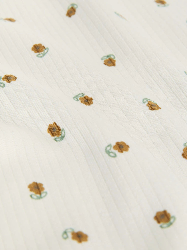 |BabyGirl| Pacote Com 5 Macacões Canelados De Manga Curta Verde Sálvia Para Bebês