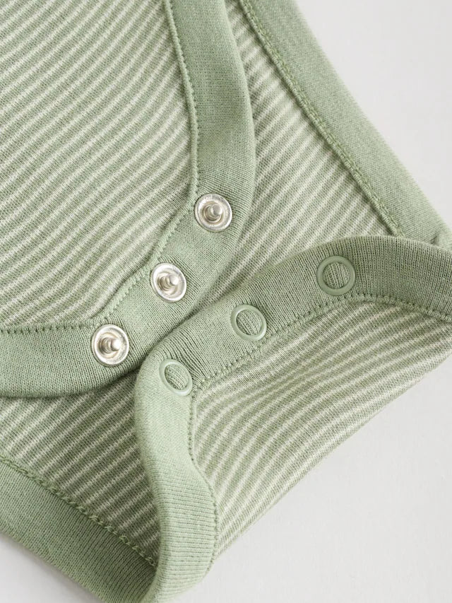 |BabyBoy| Pacote Com 5 Bodies De Manga Comprida Para Bebês, Azul/Marrom