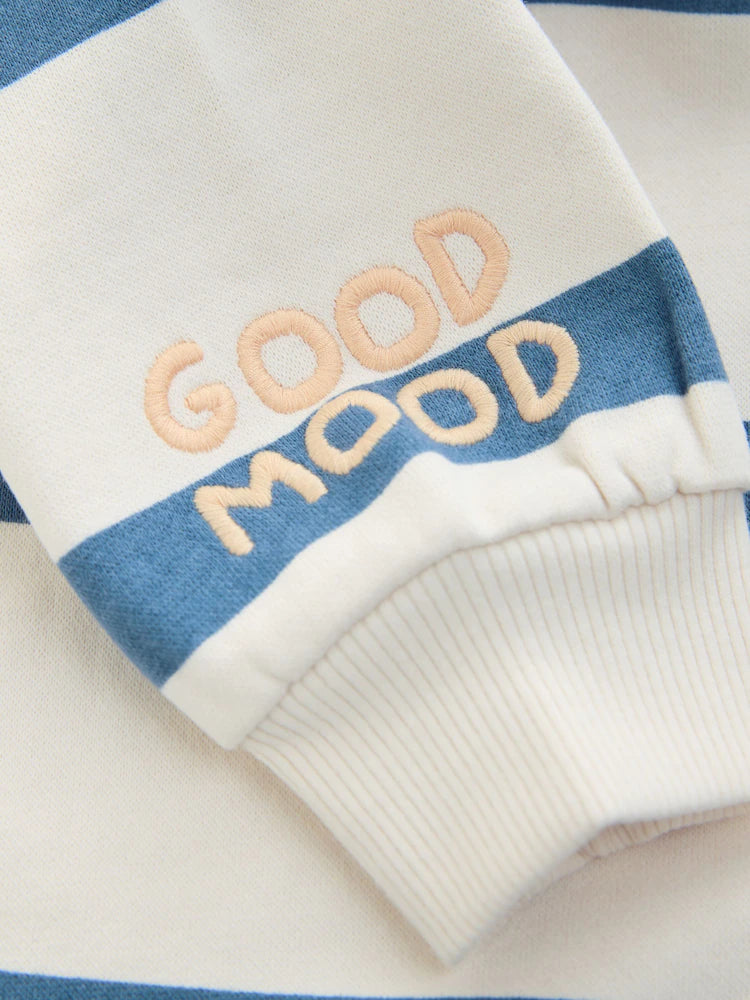 |BabyBoy| Macacão De Bebê Listrado Azul (0 meses a 3 anos)