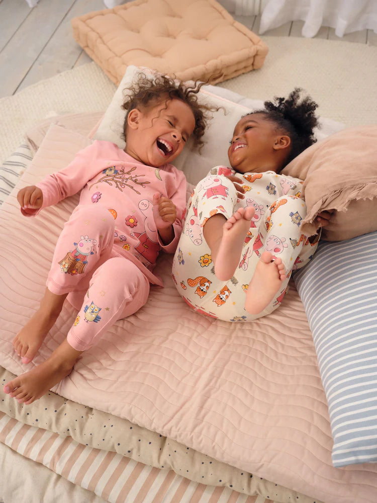 |Girl| Pijama Peppa Pig Snuggle Rosa/Creme - Pacote com 2 (9 meses a 8 anos)