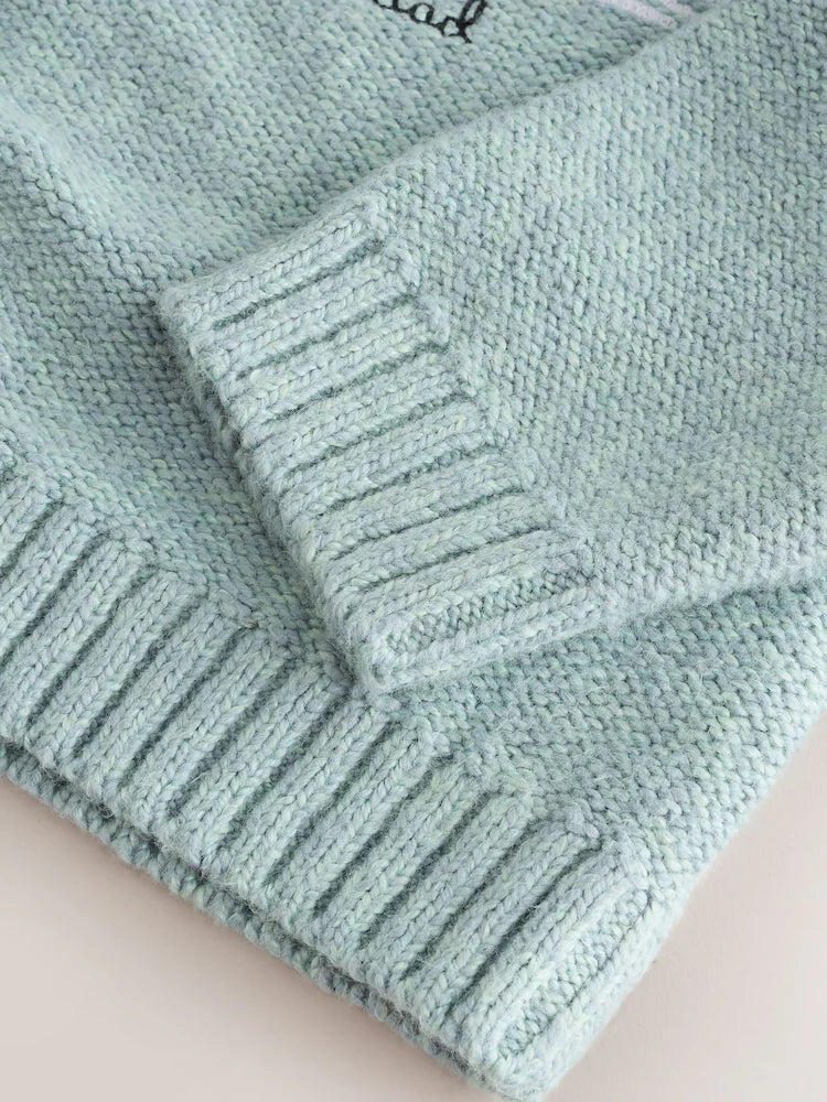 |Boy| Suéter de Natal Em Malha Azul Mineral (3 meses a 7 anos)