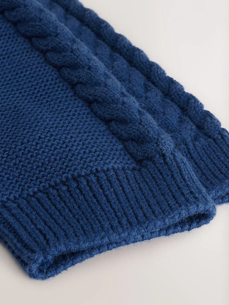 |Boy| Cardigan De Natal Com Estampa Azul Marinho (3 meses a 7 anos)