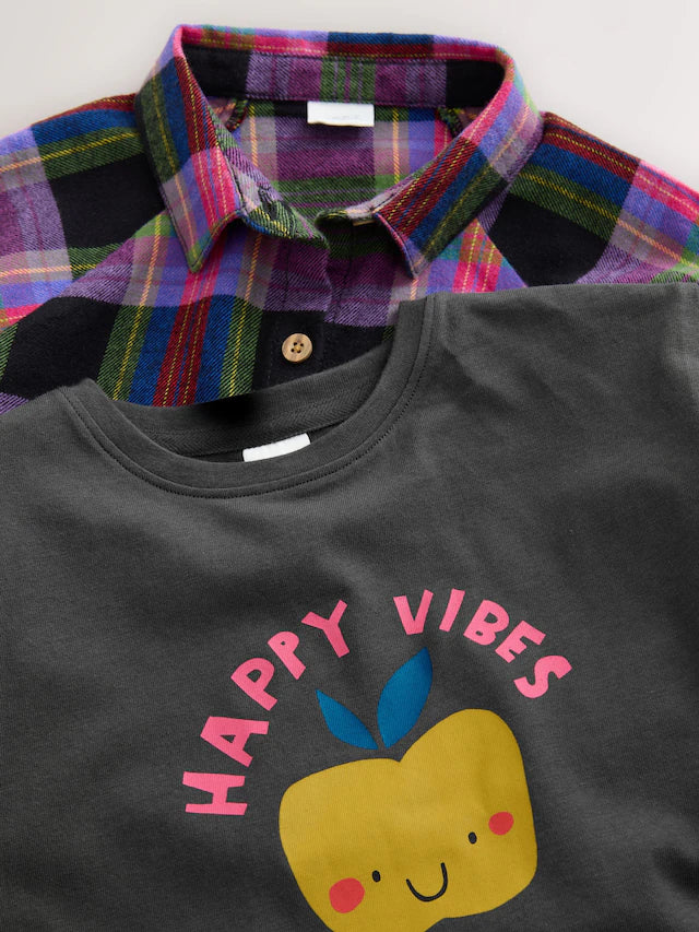 |Girl| Conjunto De Camiseta e Leggings Com Várias Camisas (3 meses a 8 anos)