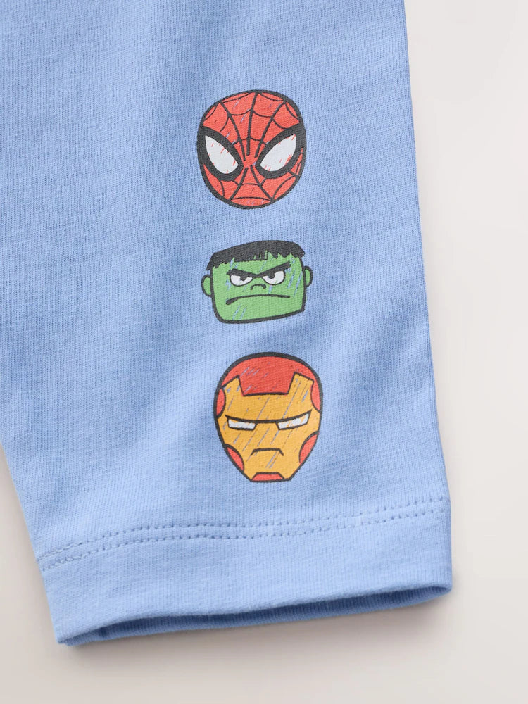 |Boy| Camiseta Marvel Azul de Manga Longa (6 meses a 8 anos)