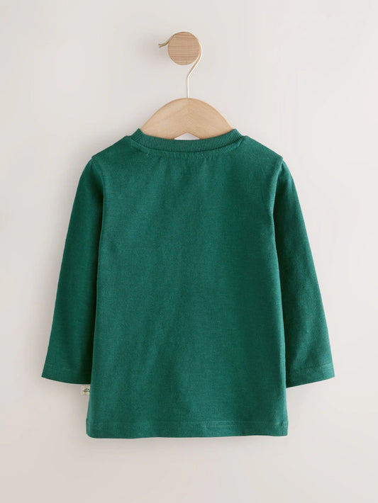 |Boy| Camiseta De Manga Comprida Com Apliques Green Transport (3 meses a 7 anos)