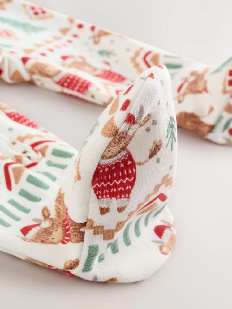 |BabyBoy| Macacão De Dormir Hamish De Natal Para Bebê Cru (0 meses a 3 anos)