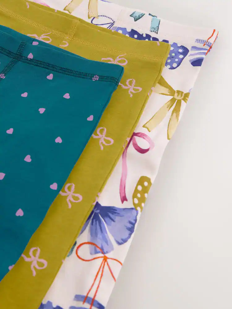 |Girl| Conjunto De 3 Pijamas Aconchegantes Com Estampa De Laços Variados (9 meses a 12 anos)