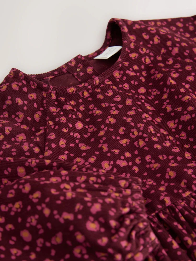 |Girl| Vestido De Veludo Vermelho Bordô (3 meses a 8 anos)