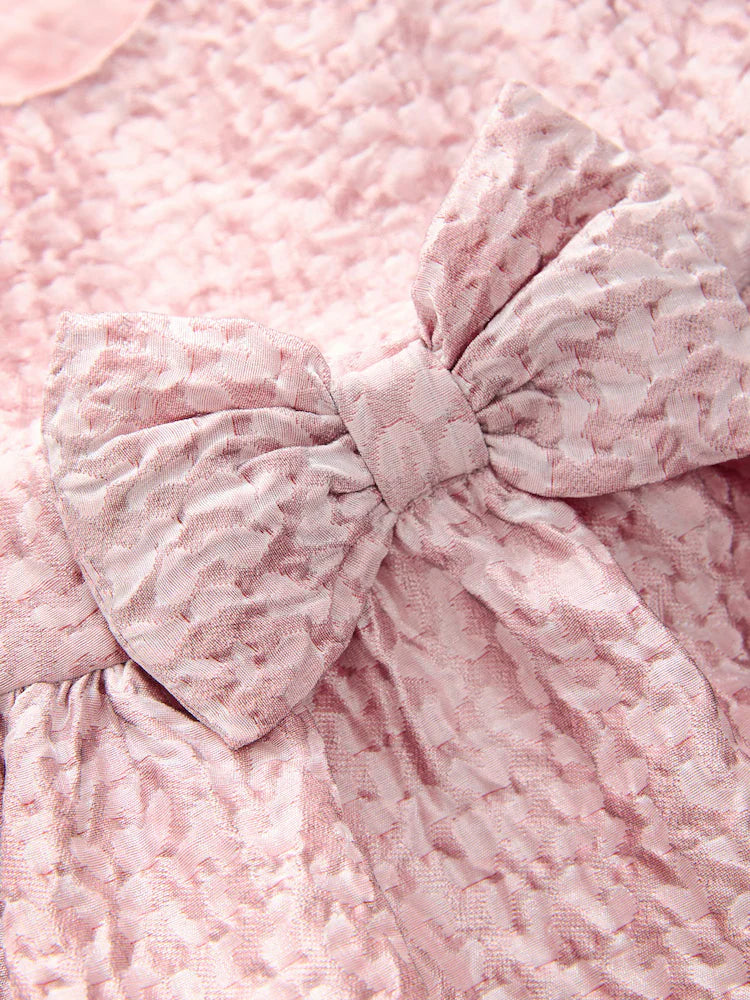 |Girl| Vestido De Baile Jacquard Rosa Animal (3 meses a 8 anos)