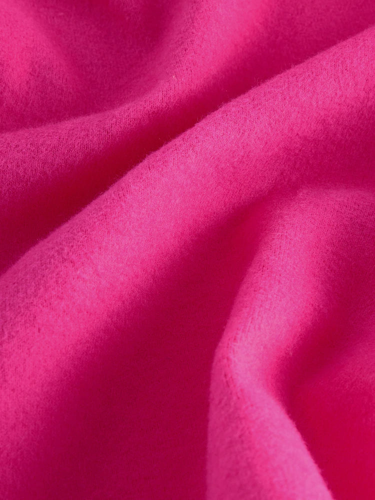 |Girl| Blusa De Gola Alta Manga Comprida Rosa Brilhante (3 meses a 7 anos)