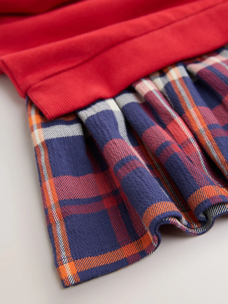 |Girl| Vestido Xadrez Vermelho (3 meses a 7 anos)