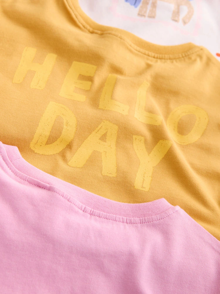 |Girl| Blusas De Manga Comprida Com Personagem Unicórnio, Pacote Com 3 (3 meses a 7 anos)