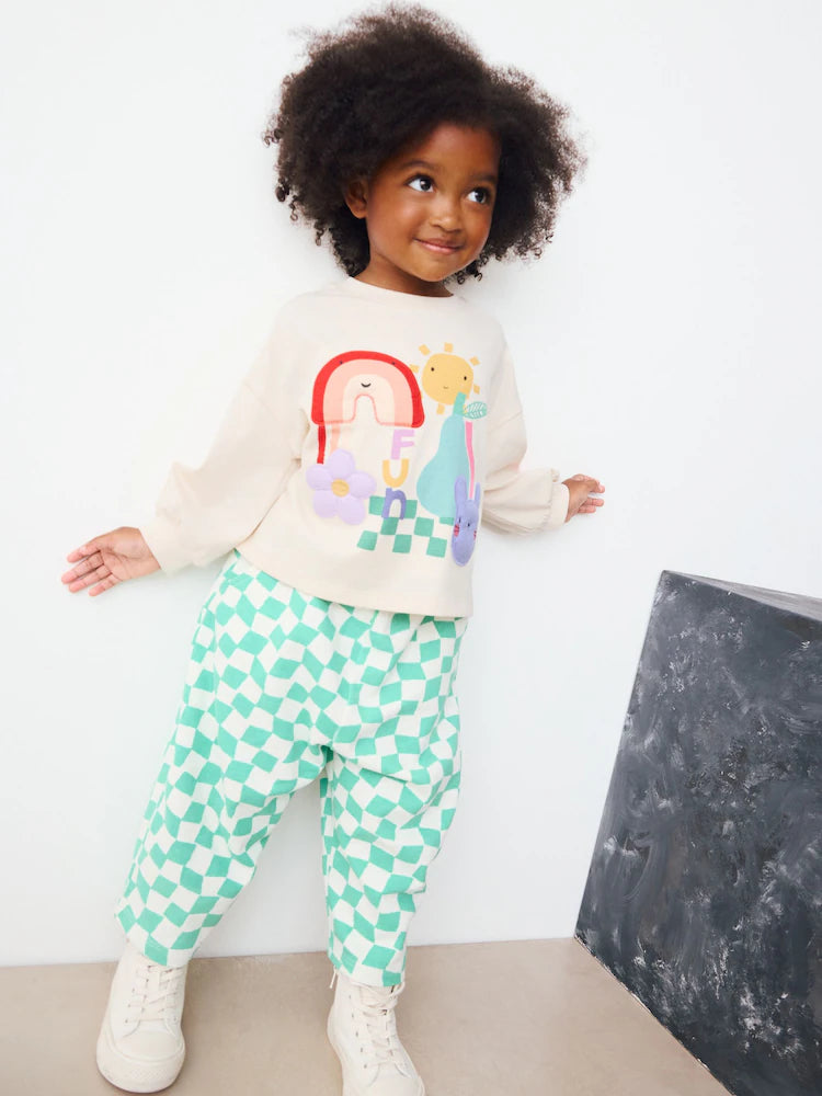 |Girl| Blusas De Manga Comprida Com Personagens Do Arco-íris, Pacote Com 3 (3 meses a 7 anos)