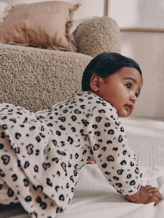 |BabyGirl| Macacão De Bebê Com Meia-Calça e Estampa De Animais Naturais, Conjunto de 2 peças (0 meses a 3 anos)