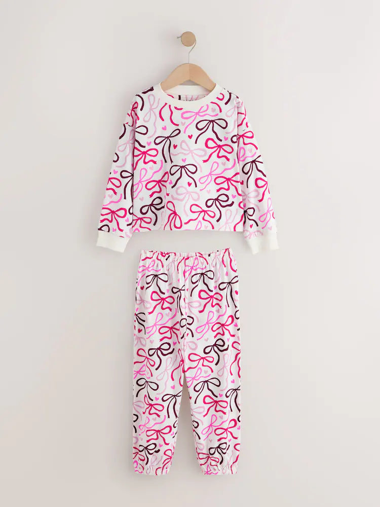 |Girl| Kit com 3 Pijamas Jogger com Laço (Rosa/Marrom) – 9 meses a 16 anos