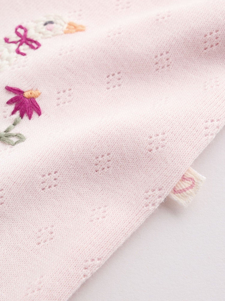 |BabyGirl| Kit com 3 Macacões de Bebê com Estampa Floral e de Coelhinho (Rosa) (0 meses a 2 anos)