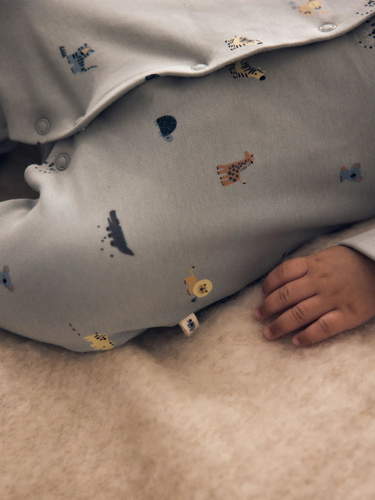 |BabyBoy| Pacote Com 5 Macacões De Bebê com Estampa De Personagem Azul (0-2 anos)