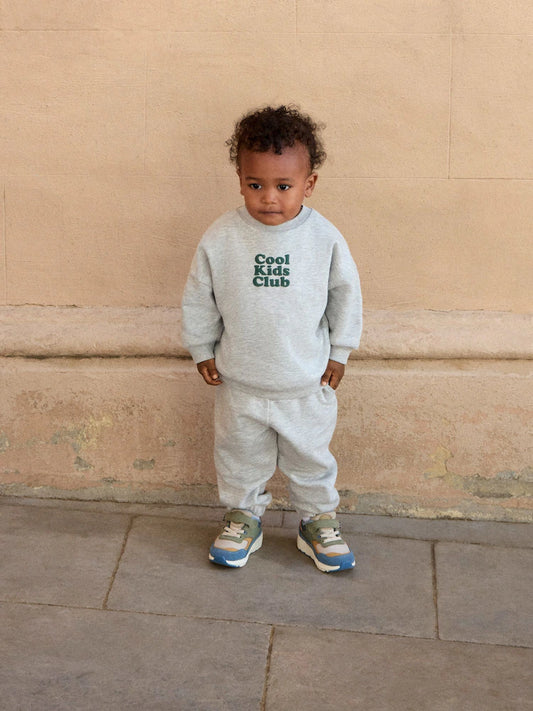 |Boy| Conjunto De Calça Jogger e Blusa Gola Careca Cinza (3 meses a 7 anos)