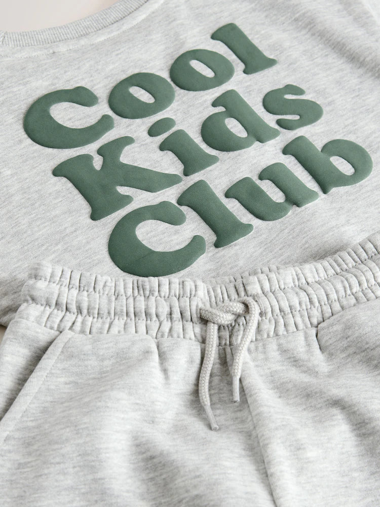 |Boy| Conjunto De Calça Jogger e Blusa Gola Careca Cinza (3 meses a 7 anos)