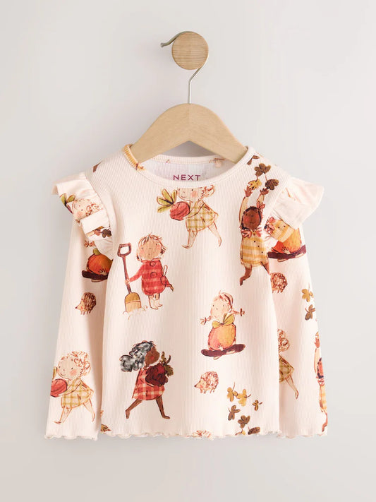 |Girl| Kit com 5 Blusas Caneladas de Manga Longa "Berry Autumn Fairies" (3 meses a 7 anos)