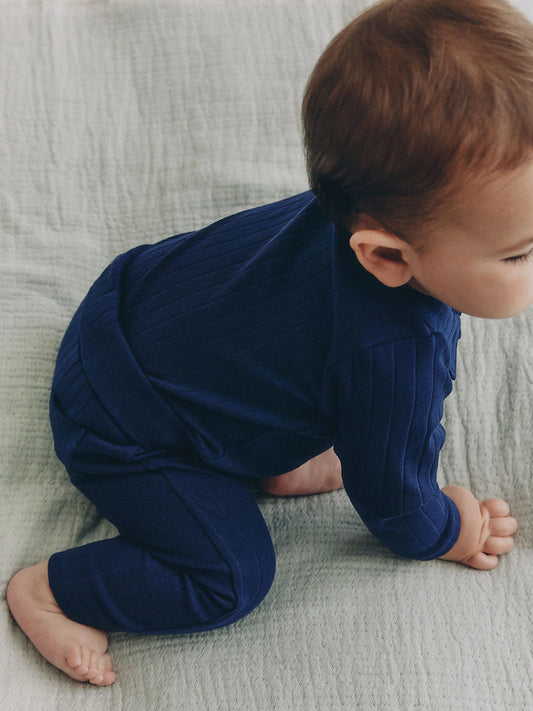 |BabyBoy| Conjunto de Body Polo e Legging para Bebê – Azul-marinho (0 meses a 2 anos)