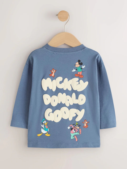 |Boy| Camiseta Azul de Manga Longa do Mickey Mouse (3 meses a 8 anos)