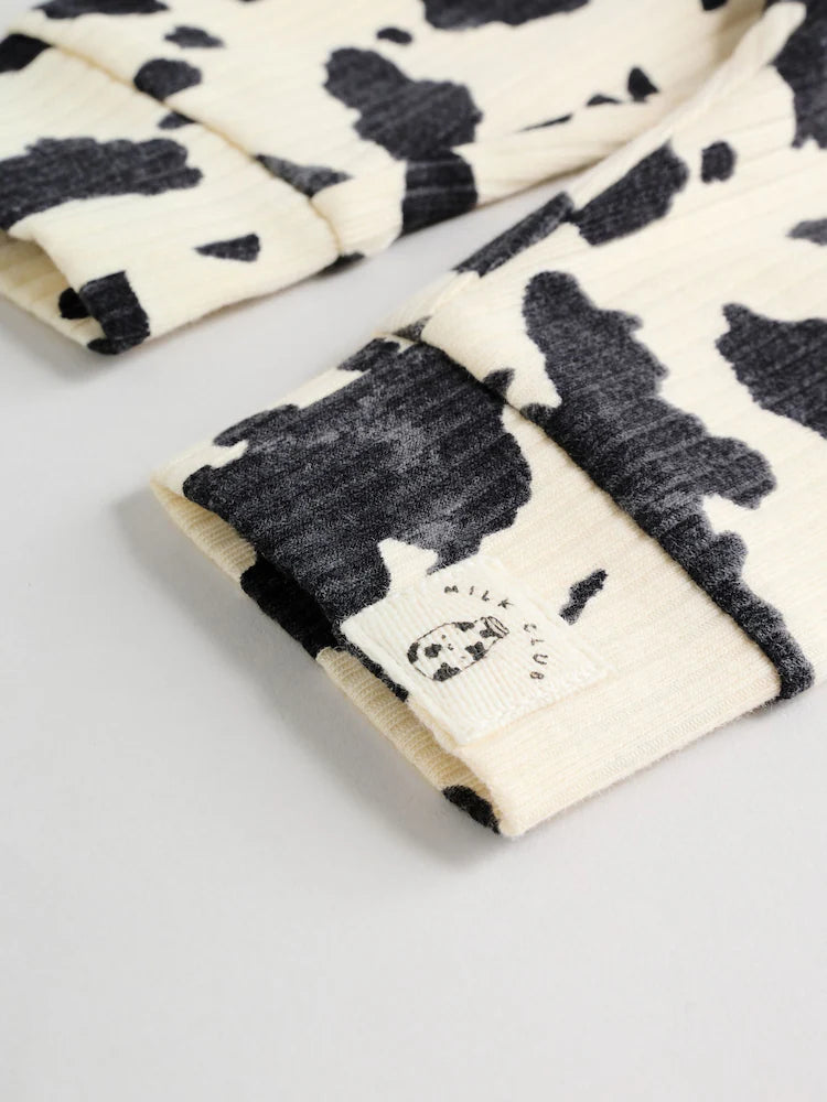|BabyBoy| Conjunto De Moletom e Leggings Estampados Neutral/Cow Milk Club Para Bebês (0 meses a 2 anos)